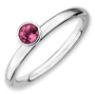 Picture of Silver Ring high set 4 mm Round Pink Tourmaline