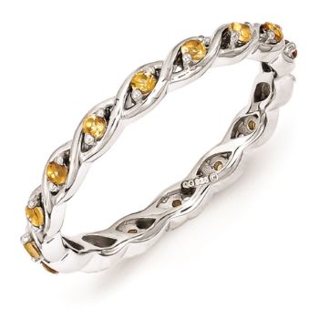 Picture of Sterling Silver Ring Citrine Stones