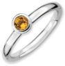 Picture of Sterling Silver Ring Low set 4 mm Round Citrine Stone