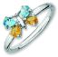 Picture of Silver Butterfly Ring Citrine & Blue Topaz Stones