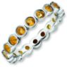 Picture of Sterling Silver Ring  Band Citrine Stones