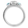 Picture of Silver Ring Round Shaped Blue Topaz & Diamond stones