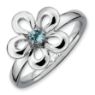 Picture of Silver Flower Ring Blue Topaz stone