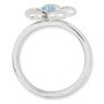 Picture of Silver Flower Ring Blue Topaz stone