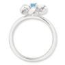 Picture of Silver Flower Ring Blue Topaz stone