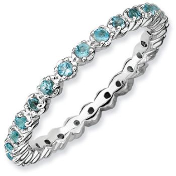 Picture of Silver Stackable Ring Blue Topaz stones 