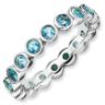 Picture of Silver Stackable Ring Band Blue Topaz stones 