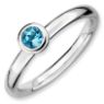 Picture of Silver Ring Low Set 4 mm Round Blue Topaz stone