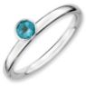 Picture of Silver Ring High Set 4 mm Round Blue Topaz stone