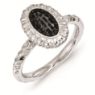 Picture of Sterling Silver Oval Ring Ruthenium-plated