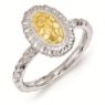 Picture of Sterling Silver Oval Ring with 14K Yellow Gold Accent