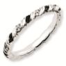 Picture of Sterling Silver Stackable Black & White Diamond Ring