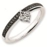 Picture of Sterling Silver Stackable Heart Black & White Diamond Ring