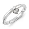 Picture of Sterling Silver Heart Diamond Ring