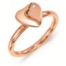 Picture of Sterling Silver Heart Rose Gold Plated Diamond Ring
