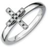 Picture of Silver Stackable Cross Diamond Ring