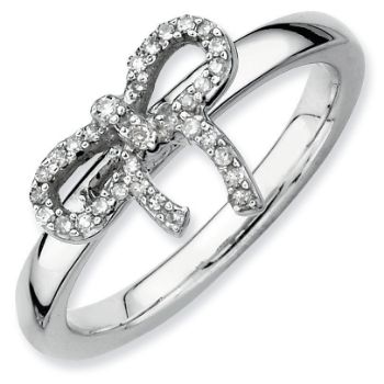 Picture of Silver Stackable Bow Diamond Ring
