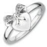 Picture of Silver Stackable Heart w/Bow Diamond Ring