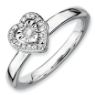 Picture of Silver Stackable Heart Diamond Ring