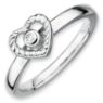 Picture of Silver Stackable Heart Diamond Ring