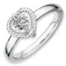 Picture of Silver Stackable Heart Diamond Ring