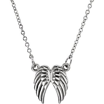 Picture of 14K Gold Petite Angel Wings 18" Necklace