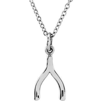 Picture of 14K Gold Petite Wishbone 18" Necklace