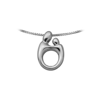 Picture of Small Mother Child Pendant 14K White Gold