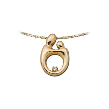 Picture of Small Mother Child Diamond Pendant 14K Yellow Gold