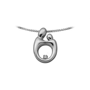 Picture of Small Mother Child Diamond Pendant 14K White Gold