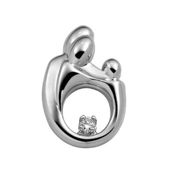 Picture of Small Family Diamond Pendant 14K White Gold