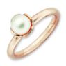 Picture of 18K Rose Gold Plated Silver Ring White Freshwater Pearl