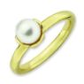 Picture of 18K Yellow Gold Plated Silver Ring White Freshwater Pearl