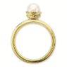 Picture of 18K Yellow Gold Plated Silver Ring White Freshwater Pearl