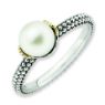 Picture of Silver Ring Antiqued White Freshwater Pearl