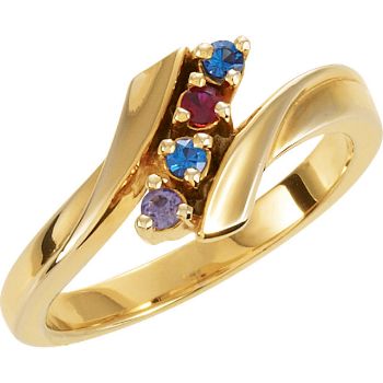 Picture of Gold 1 to 7 Stones Mother's Ring