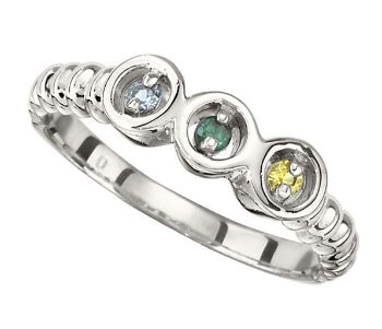Picture of Silver 1 to 7 Stones Mother's Ring