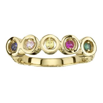 Picture of Gold 1 to 7 Stones Mother's Ring