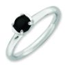 Picture of Silver Natural Black Agate Stone Ring