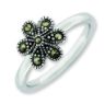 Picture of Silver Stackable Expressions Marcasite Flower Scalloped Ring