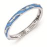 Picture of Sterling Silver Stackable Ring Blue Enamel