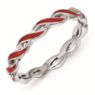 Picture of Sterling Silver Stackable Ring Red Enamel