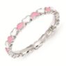 Picture of Sterling Silver Stackable Ring Pink & White Enamel