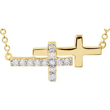 Picture of Diamond Sideway Cross Necklace