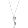 Picture of Black & White Diamond Heart Silver Necklace