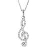 Picture of Petite Treble Clef Diamond 16" Necklace