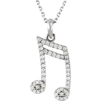 Picture of Diamond Double Sixteenth Note Necklace