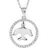 Picture of Sterling Silver Diamond Circle Dove Necklace