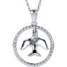 Picture of Sterling Silver Diamond Circle Dove Necklace