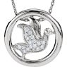 Picture of Sterling Silver Diamond Circle Dove Necklace